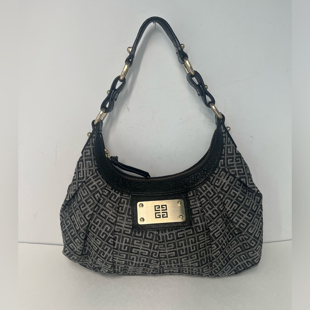 Authentic Givenchy Monogram Canvas and Leather Baguette Bag